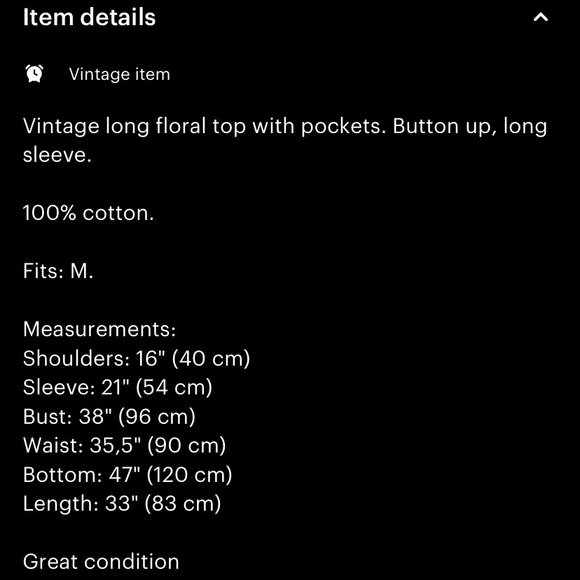 Vintage long floral top - Picture 6 of 6